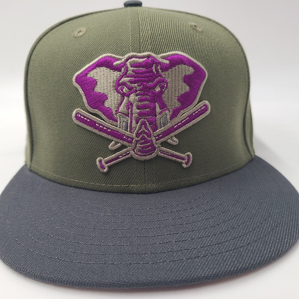 Oakland Athletics Hat Fitted 8 New Era 59Fifty Green Gray Purple A's 40 Years - Picture 3 of 12